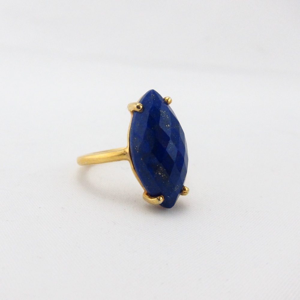 Blue Lapis Gemstone Statement Ring